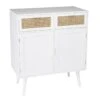 Buffet Blanc 2 Portes 2 Tiroirs Cannage Naturel SANDRO