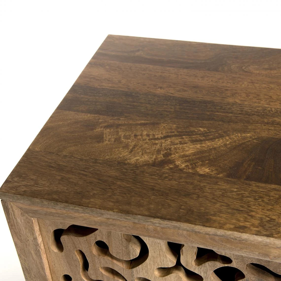 Buffet Bois Manguier 160x45cm 2 Portes Coulissantes 1 étagère Jaipur – Image 3