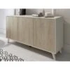 Buffet, Commode, Meuble De Rangement Coloris Chêne/blanc - Longueur 1...