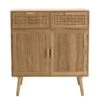 Buffet Couleur Naturel 2 Tiroirs Cannage 2 Portes - RODRIGUE