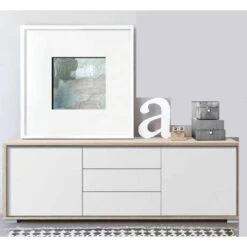 Buffet De 2 Portes + 3 Tiroirs Coloris Chêne Cambrian / Blanc - Longu...