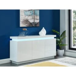 Buffet EMERSON II - LEDs - 2 Portes & 3 Tiroirs - MDF Laqué Blanc 9 Buffet EMERSON II - LEDs - 2 Portes & 3 Tiroirs - MDF Laqué Blanc -Womo Design Boutique buffet emerson ii leds 2 portes et 3 tiroirs mdf laque blanc 7968213 20187857 1140x1140