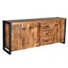 Buffet HARLEM - 3 Portes Et 3 Tiroirs - Bois De Manguier & Métal