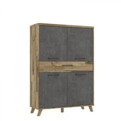 Buffet Haut RICCIANO Imitation ChĂȘne Et BĂ©ton