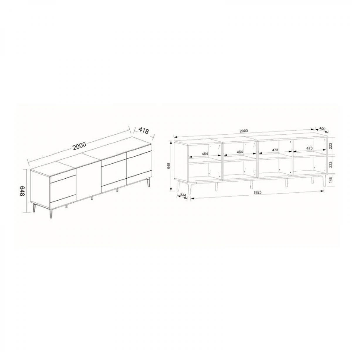 Buffet NOLA Imitation ChĂȘne Et Noir â Image 3