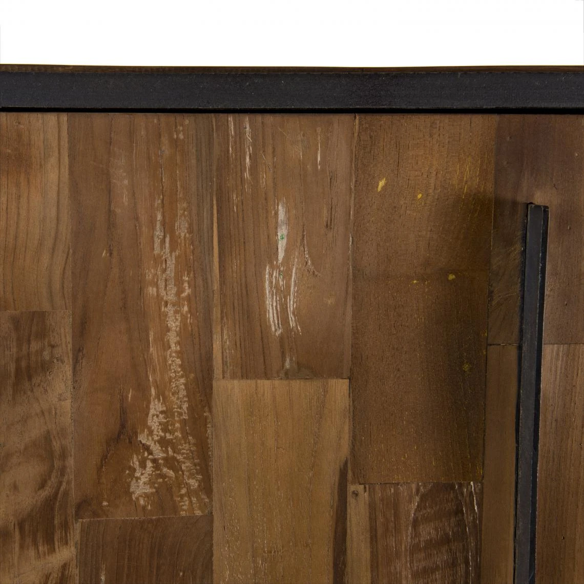 Buffet SIXTINE 2 Portes Et 1 Étagère Bois Teck Recyclé Et Métal – Image 18
