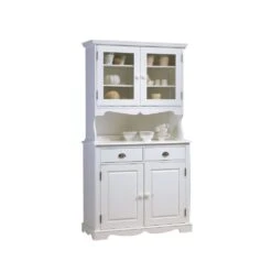 Buffet Vaisselier Blanc 4 Portes Style Anglais