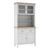 Buffet Vitrine MISTI Blanc Imitation Chêne