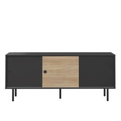 Buffet ZIP - Noir Et Chêne Naturel - SYMBIOSIS
