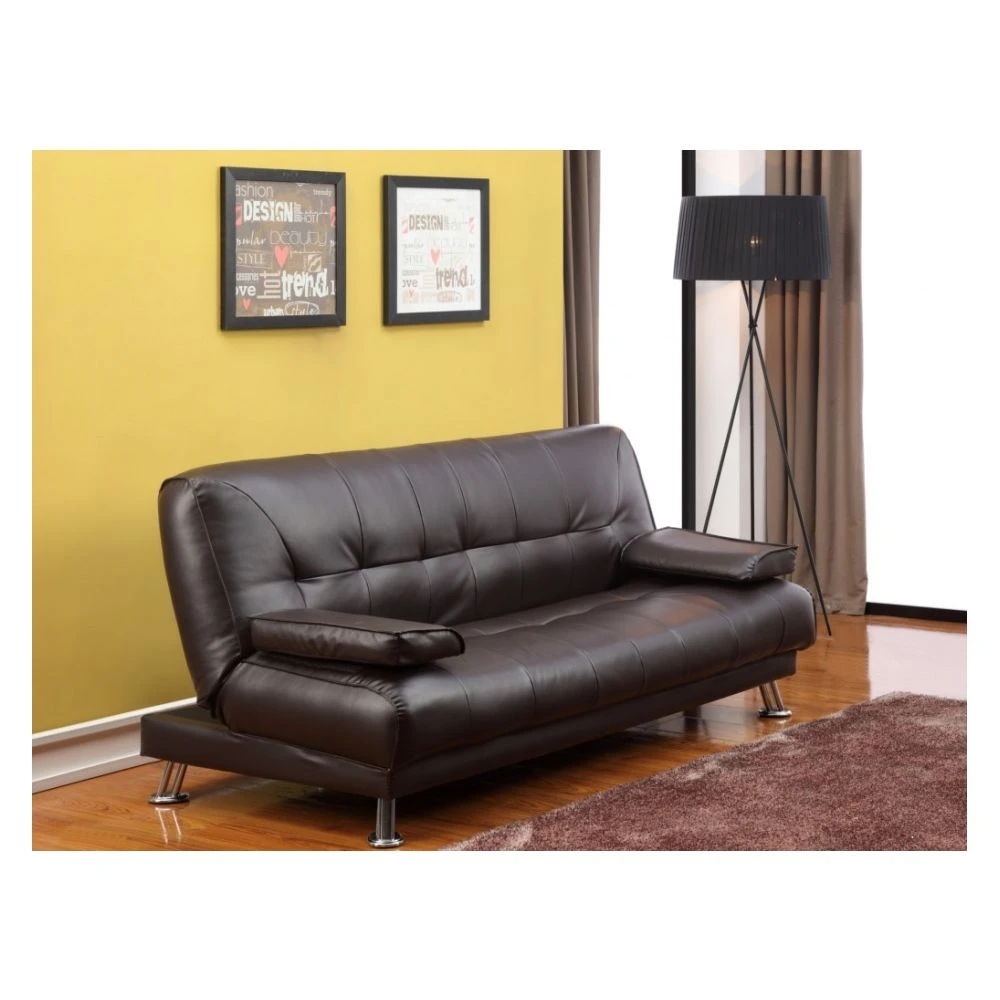 Canapé Convertible Clic-clac MAXIME En Simili - Marron – Image 5