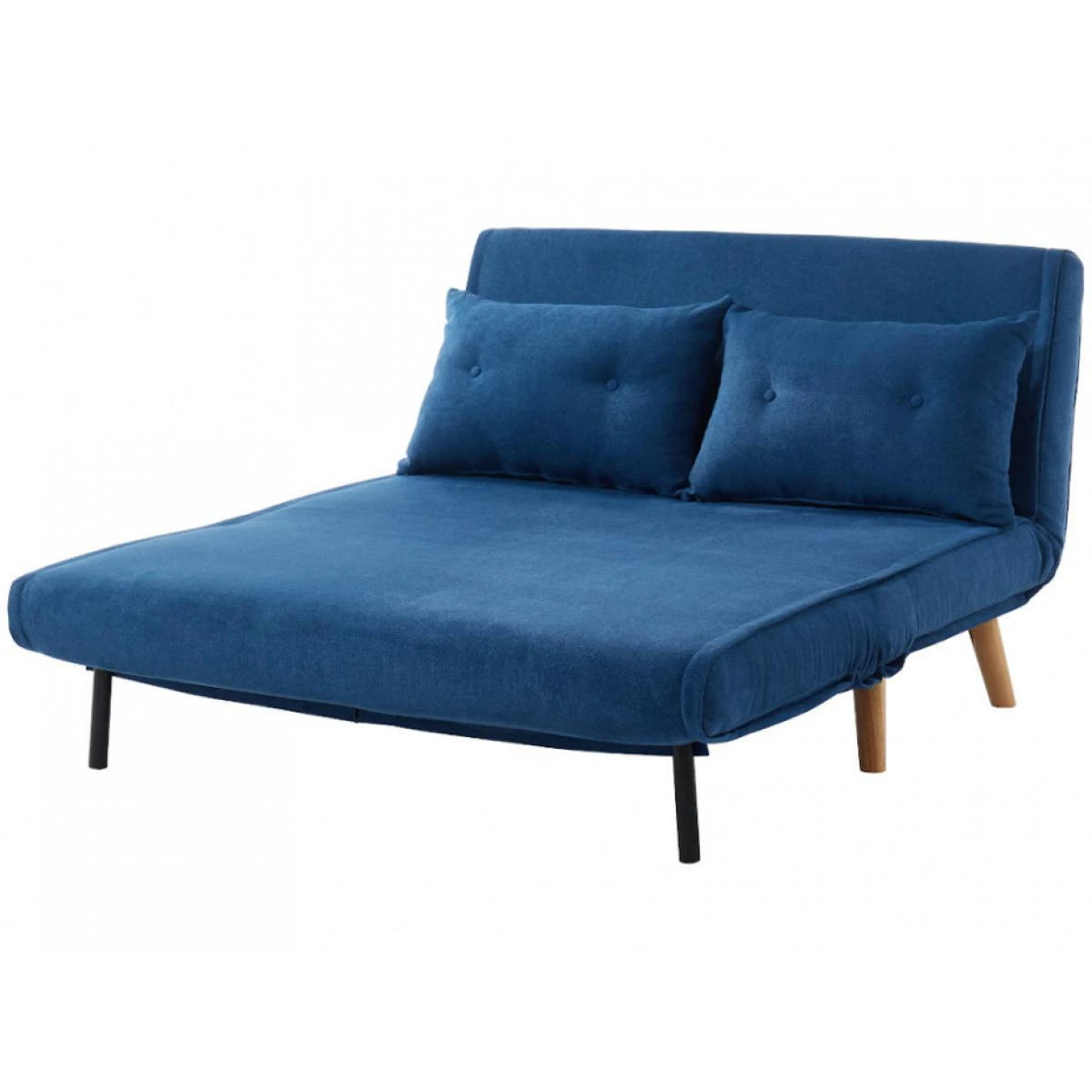 Canapé 2 Places Convertible En Tissu VALERIO - Bleu – Image 5