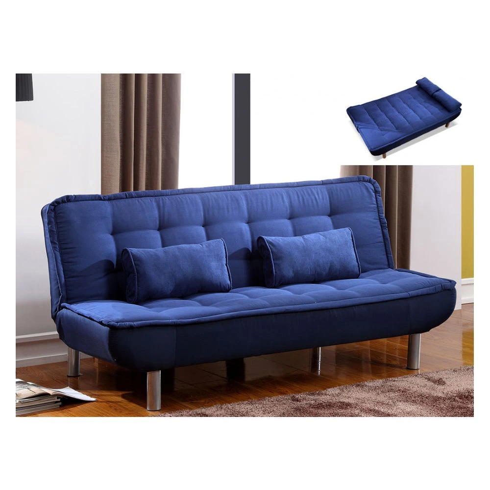 Canapé Convertible Clic-clac MISHAN En Tissu - Bleu – Image 2