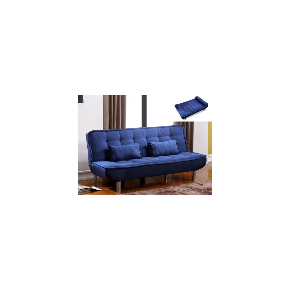 Canapé Convertible Clic-clac MISHAN En Tissu - Bleu