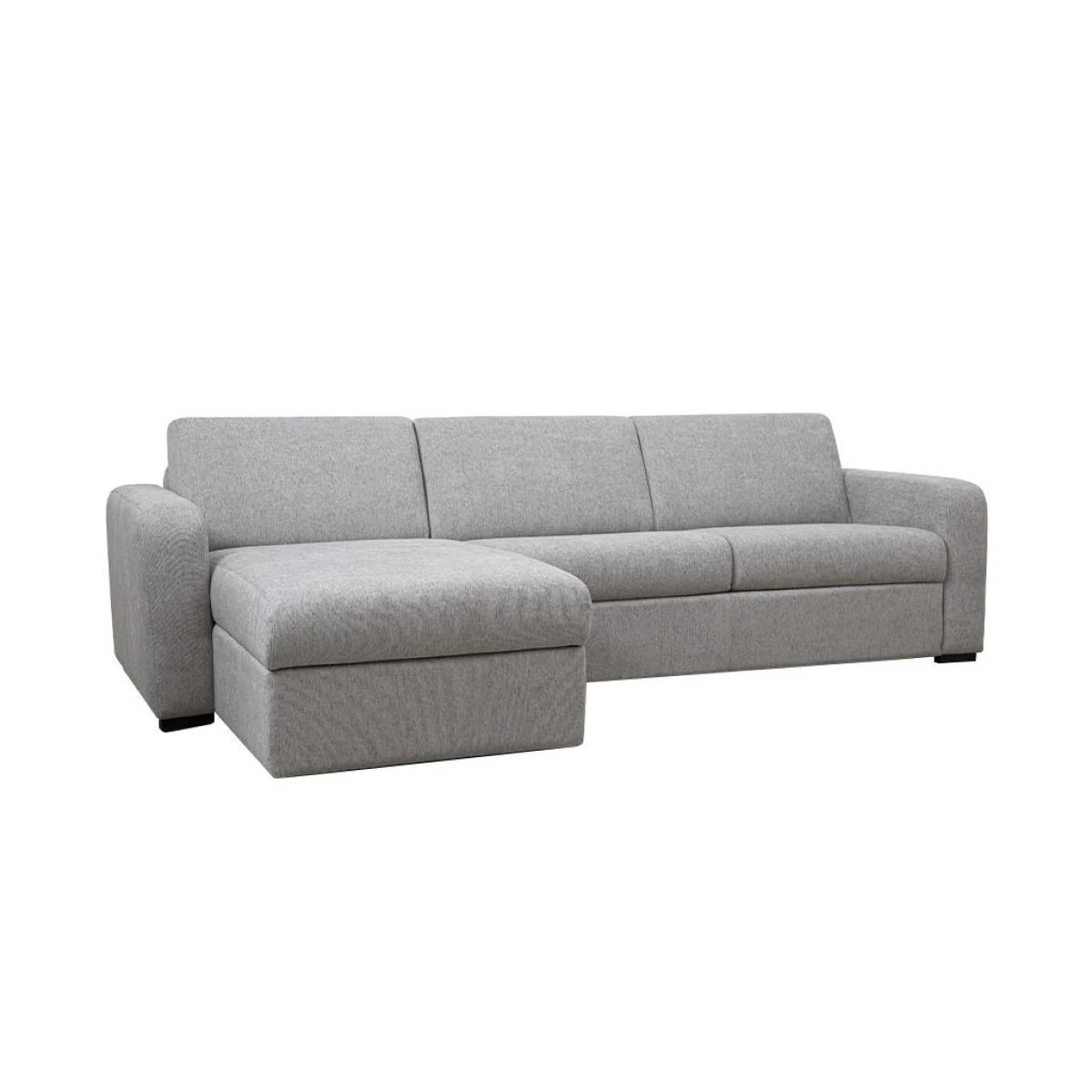 Canapé D'angle Gauche Convertible Express En Tissu Gris BEVIS – Image 2