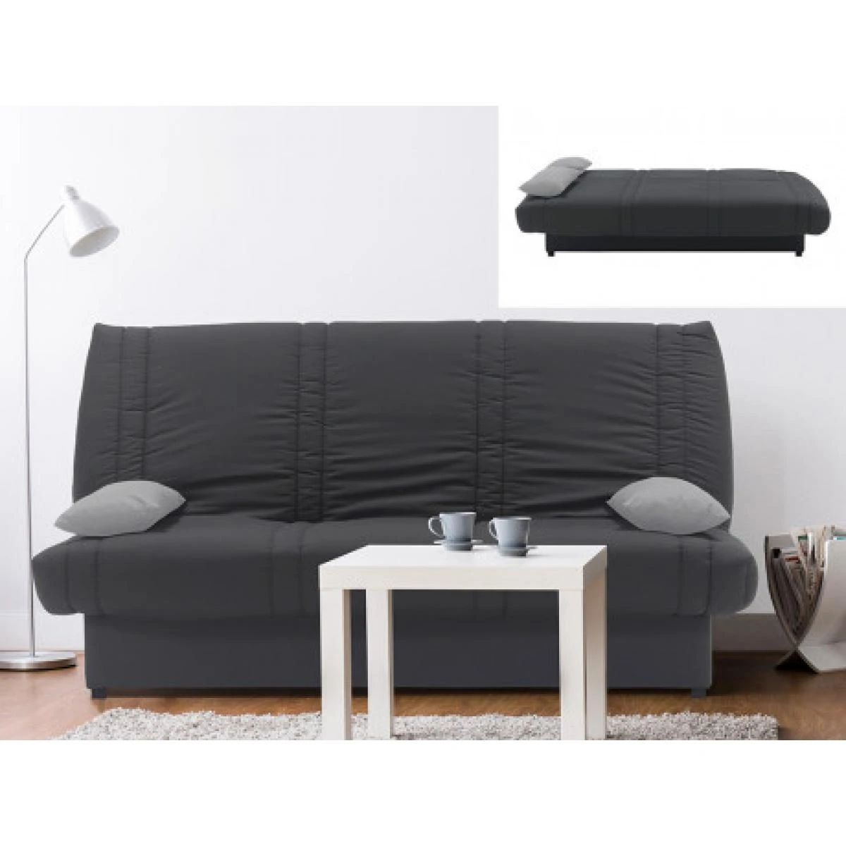 Canapé Convertible Clic-clac 100% Coton Avec Coffre De Rangement FARW...