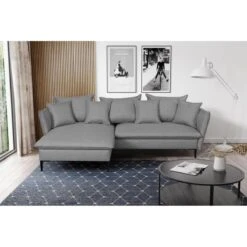 Canapé D'angle Convertible En Tissu Gris LAZARE De PASCAL MORABITO - ...