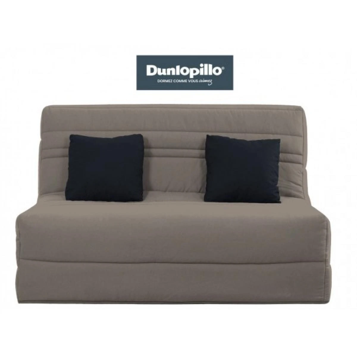 Canapé Lit Romy Slyde 140 Mousse 35 Kg Couette Taupe