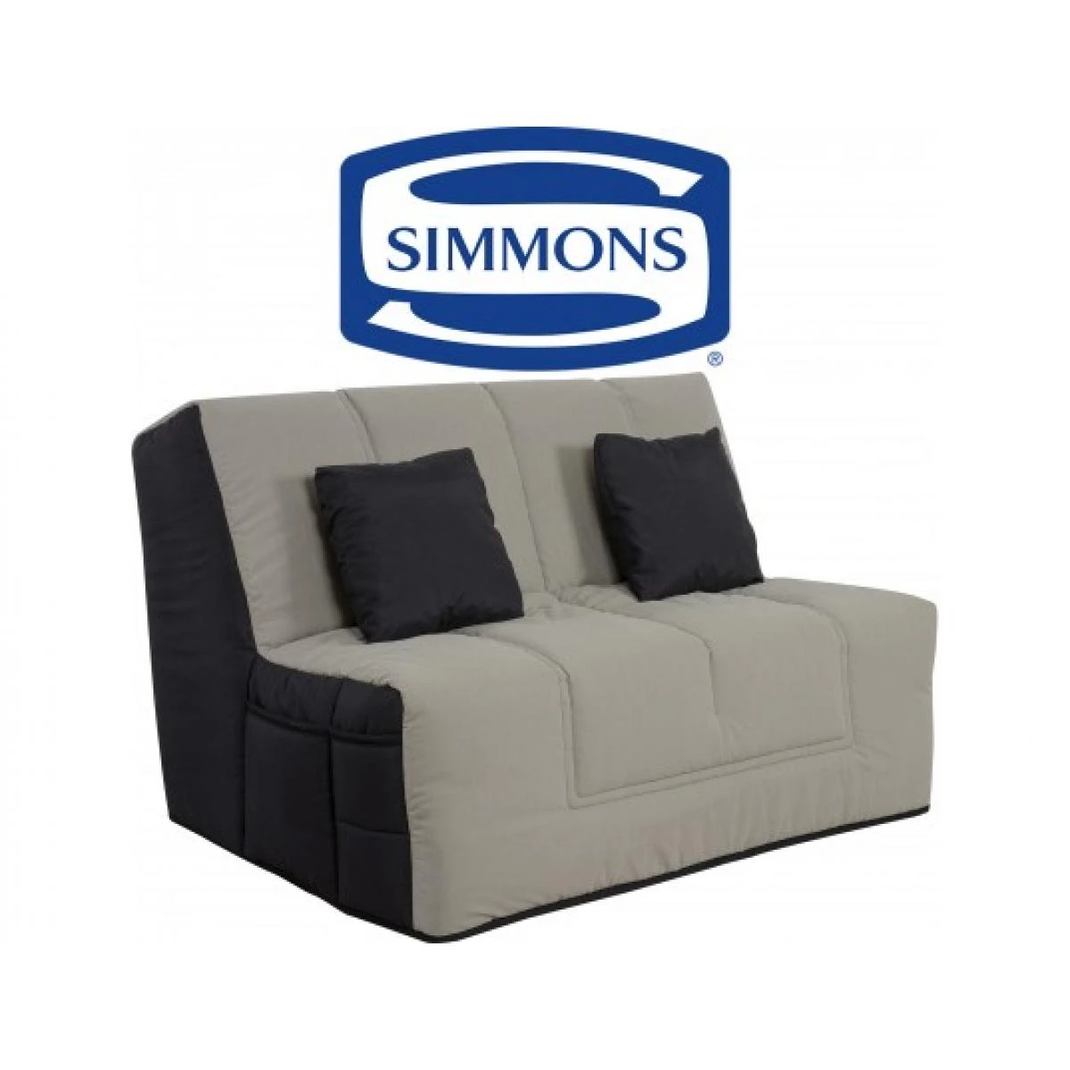 Canapé Lit Well Bz 160 Tissu Gris Matelas Simmons 45kg 1 Canapé Lit Well Bz 160 Tissu Gris Matelas Simmons 45kg