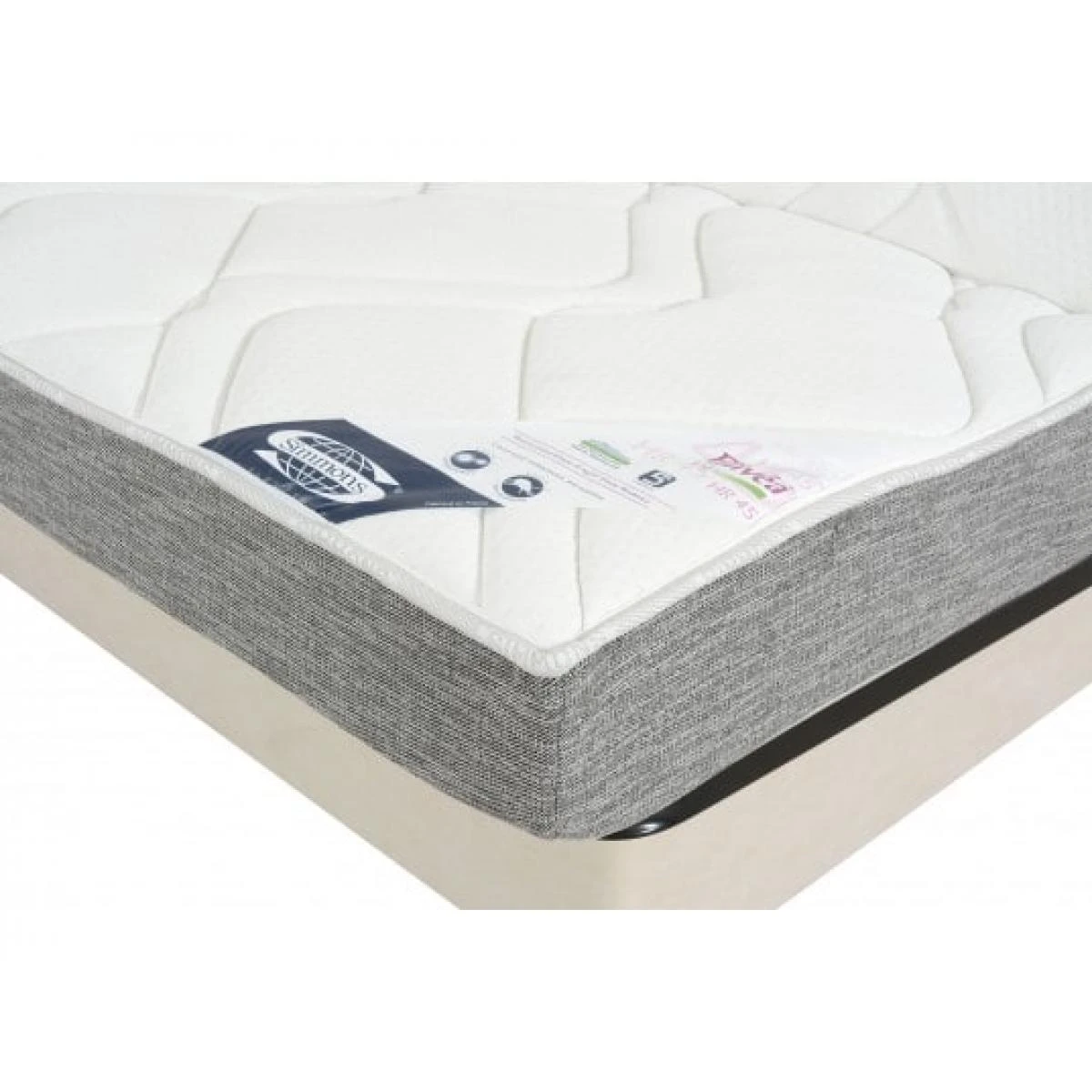 Canapé Lit Well Bz 160 Tissu Gris Matelas Simmons 45kg 3 Canapé Lit Well Bz 160 Tissu Gris Matelas Simmons 45kg – Image 3