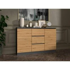 CAZAR - Commode 2 Portes + 3 Tiroirs - Dimensions : 75x120x30 - Meuble... 7 CAZAR - Commode 2 Portes + 3 Tiroirs - Dimensions : 75x120x30 - Meuble... -Womo Design Boutique cazar commode 2 portes 3 tiroirs dimensions 75x120x30 meuble de rangement buffet grisetchene 13628436 37489062 1140x1140