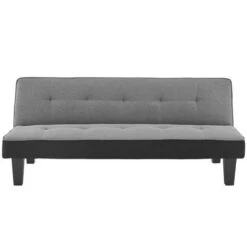 CELIA Banquette Clic-Clac 3 Places Contemporain Capitonne - Tissu Gris...