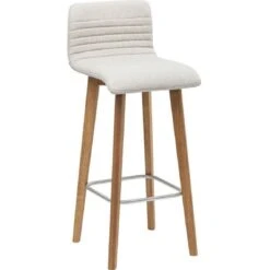 Tabouret De Bar Tissu écrue LARA