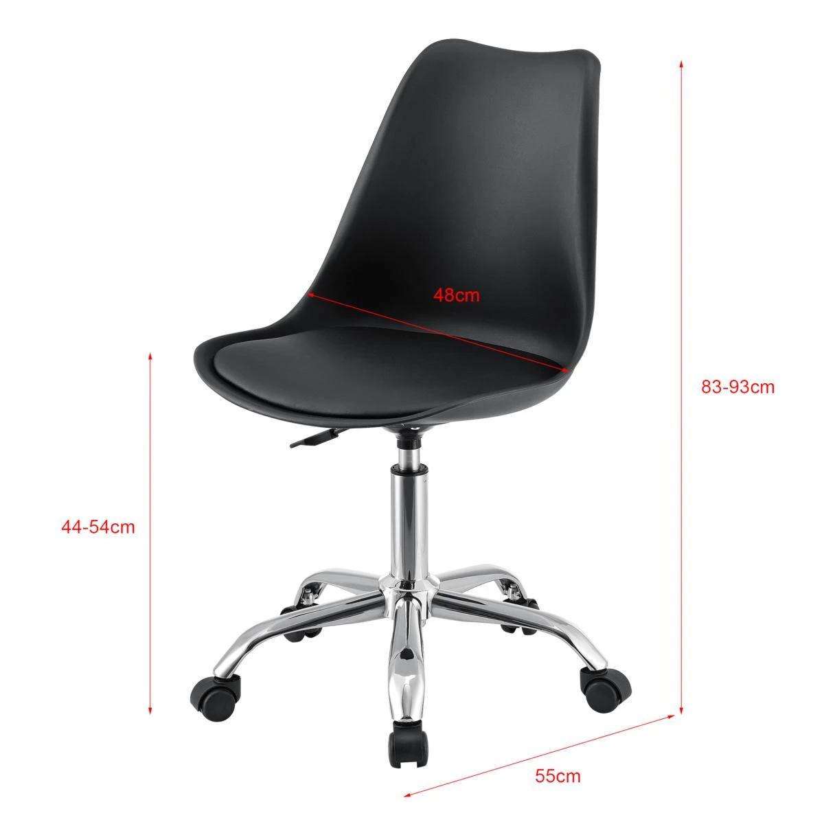 Chaise De Bureau Design Siège Rembourré à 5 Roulettes Fauteuil Rota... – Image 2
