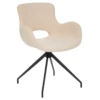 Chaise De Bureau En Tissu Ivoire à Bouclettes Avec Pieds En Métal - ...