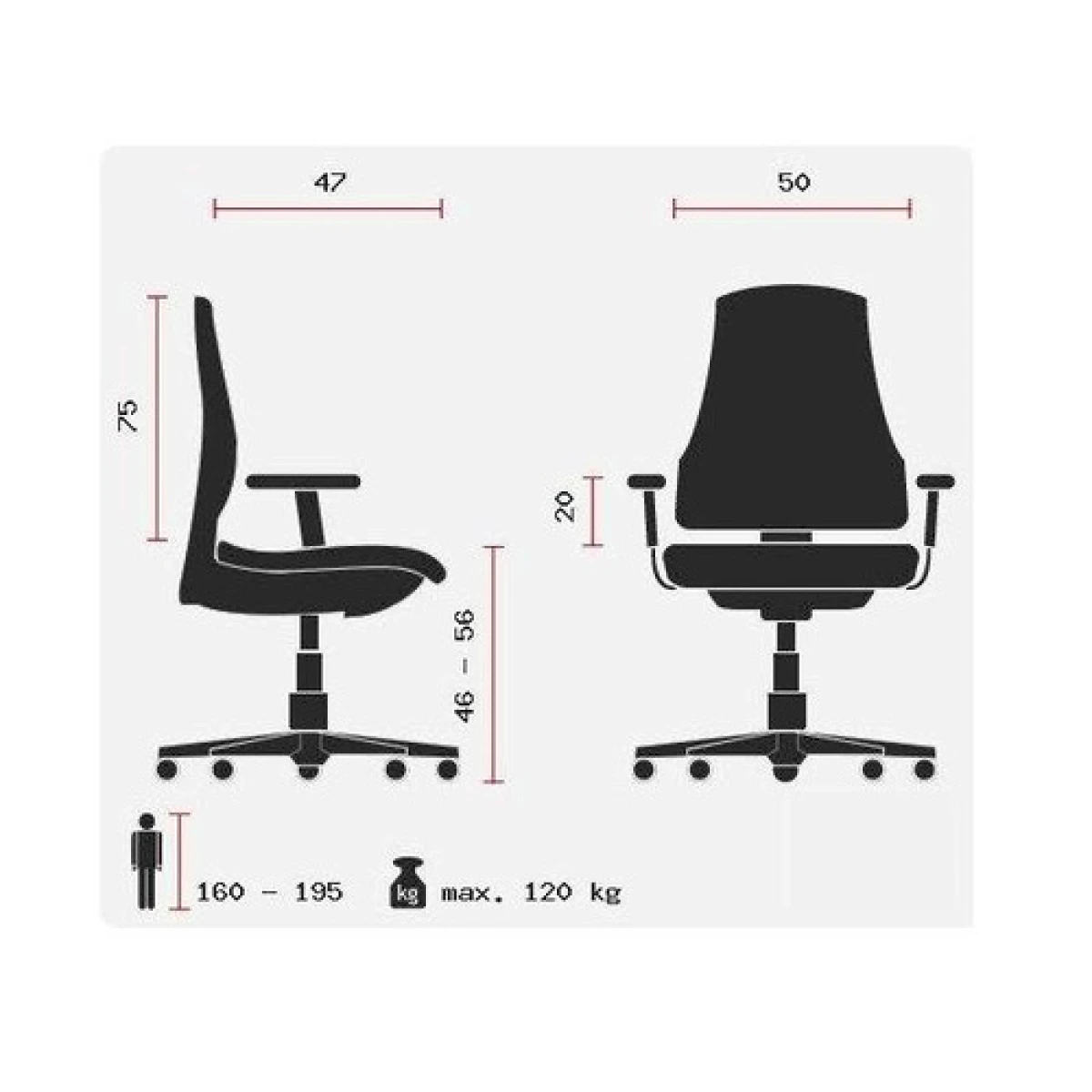 Chaise De Bureau / Fauteuil De Bureau SANTANA Simili-cuir Noir Hjh OFF... – Image 3