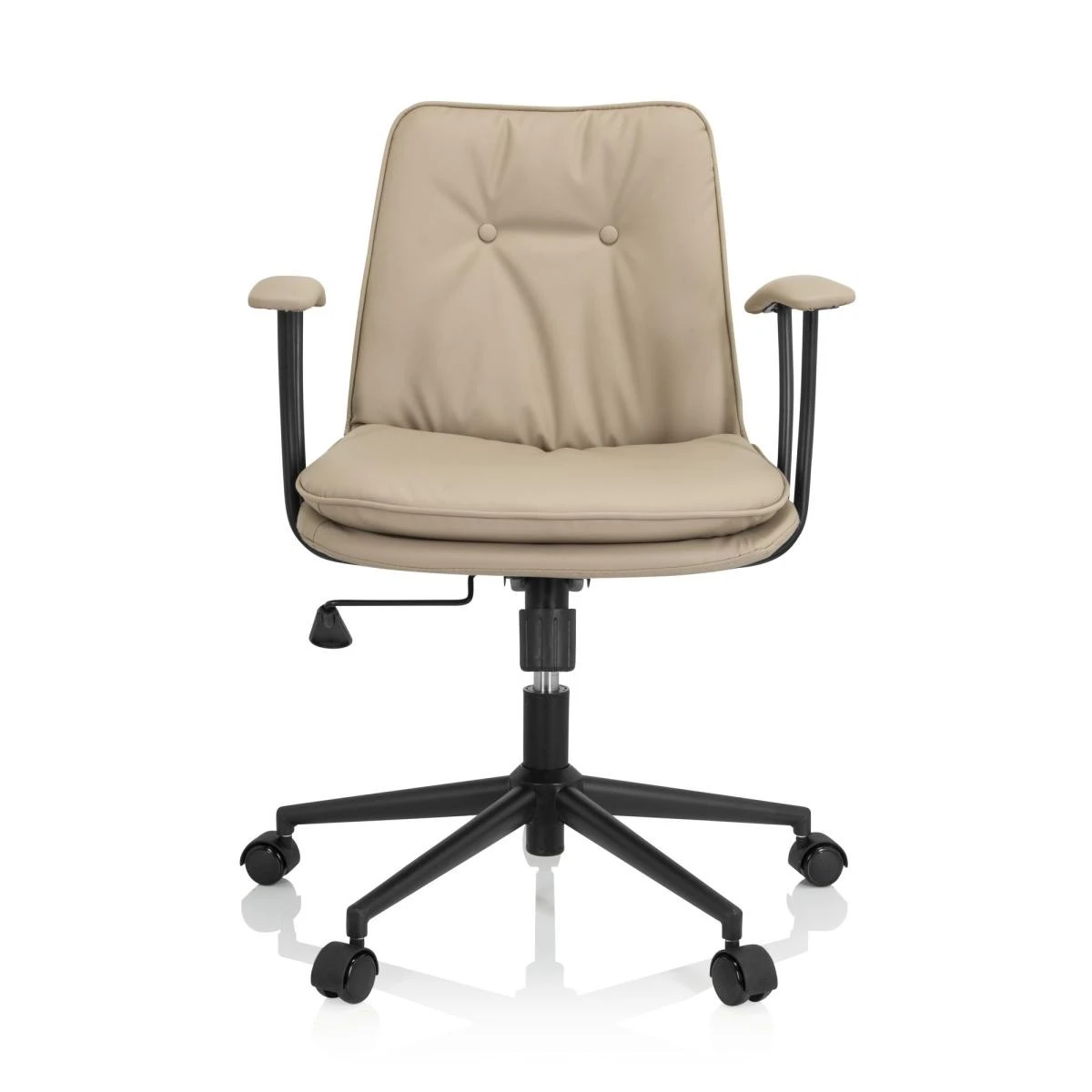 Chaise De Bureau / Fauteuil Pivotant SMALLO Similicuir Beige Hjh OFFIC...