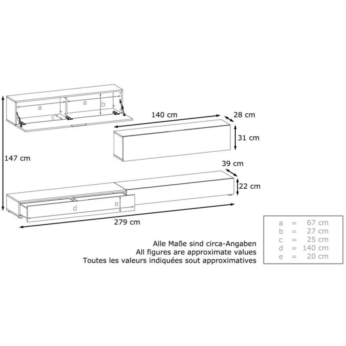 MPC Combinaison Murale Corps En Blanc Mat/façades En Blanc Haute Brillanc... – Image 3