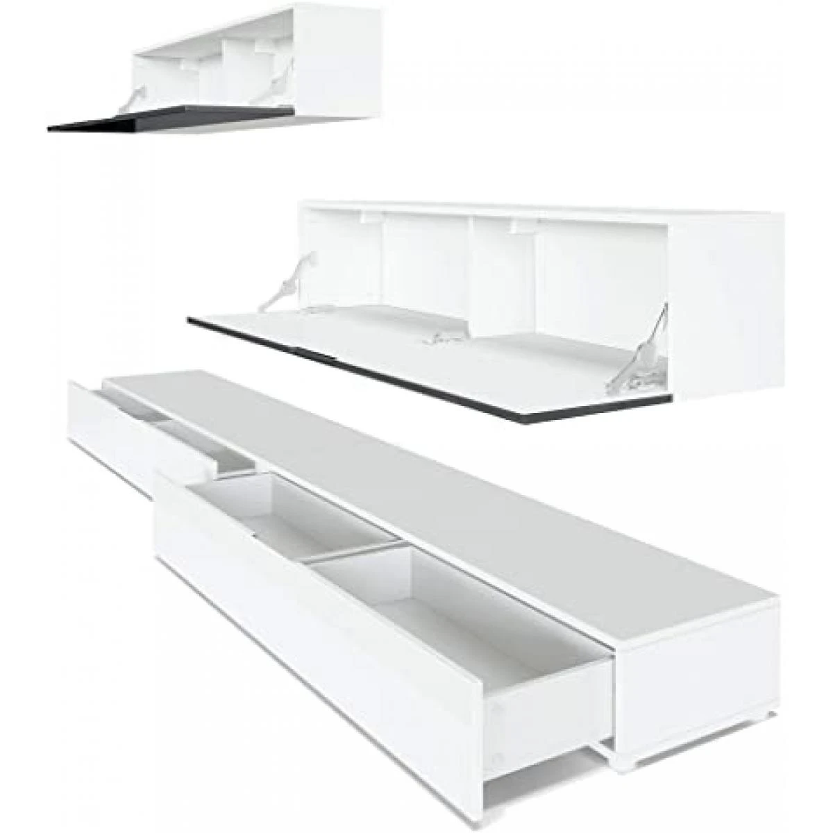 MPC Combinaison Murale Corps En Blanc Mat/façades En Blanc Haute Brillanc... – Image 5