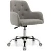 COSTWAY Chaise De Bureau à 5 Roulettes Avec Dossier Capitonné, Faute...