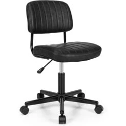 COSTWAY Chaise De Bureau Pivotante Et Réglable En Hauteur, Tabouret D...