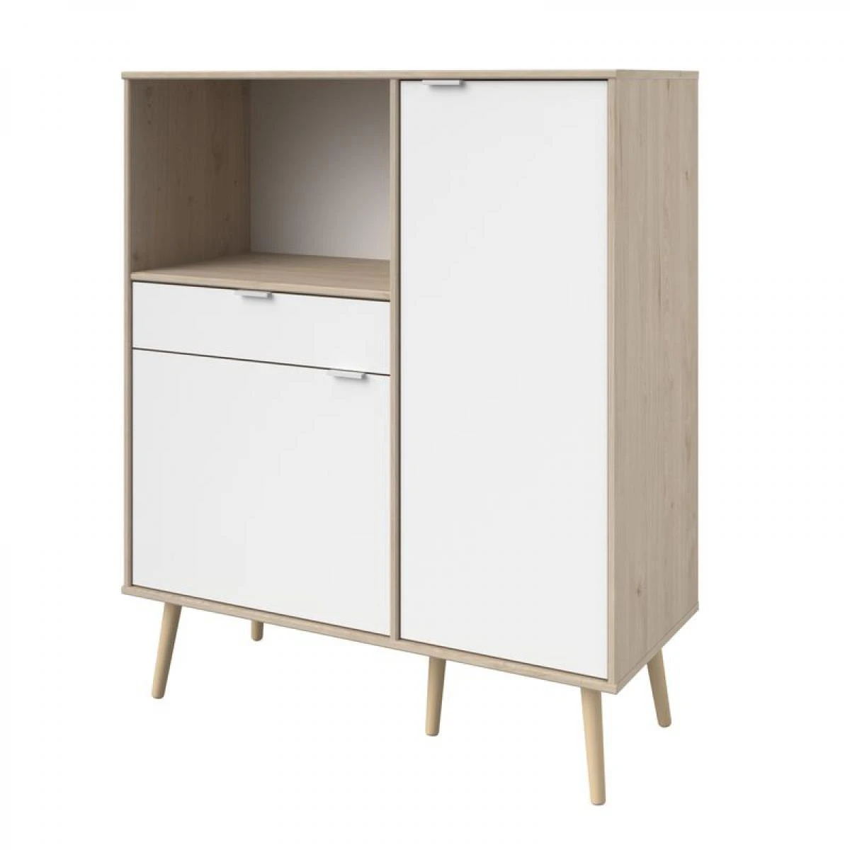 Desserte 2 Portes 1 Tiroir OLGA Décor Imitation Chêne – Image 3