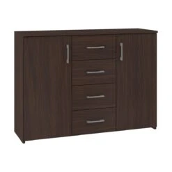 ELTON | Commode Buffet Moderne Salon Séjour Chambre | 110x80x35cm 4 T...