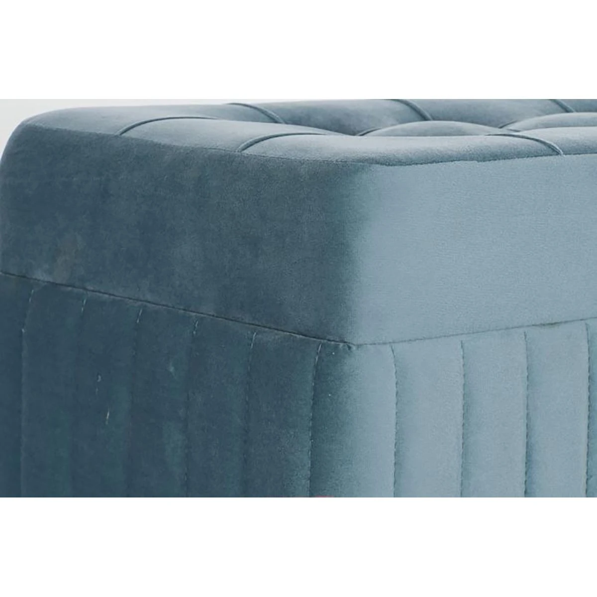 Ensemble De 2 Banquettes Coffres En Bois Et Polyester Coloris Bleu Cie... 3 Ensemble De 2 Banquettes Coffres En Bois Et Polyester Coloris Bleu Cie... – Image 3