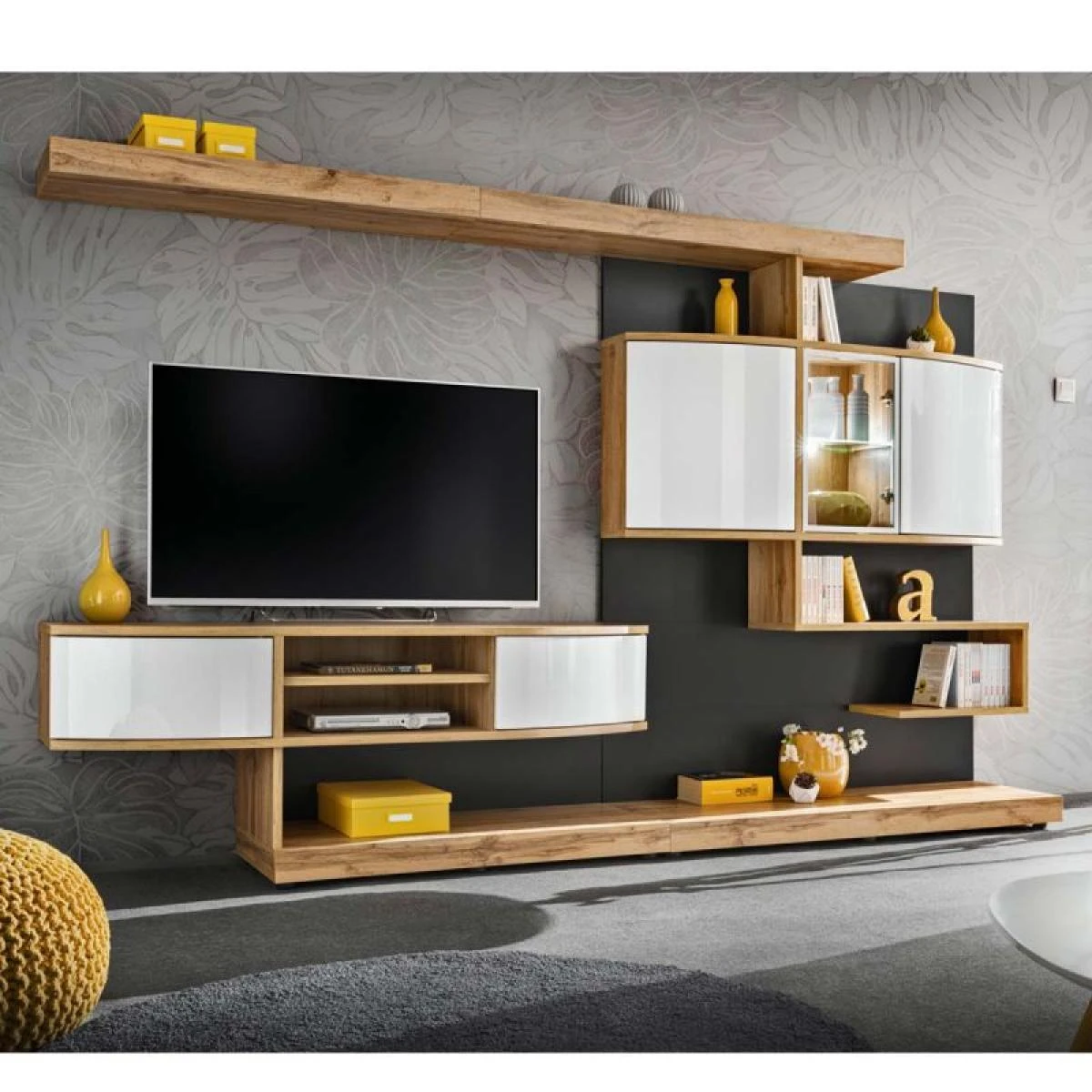 Ensemble Meuble TV Palermo 300cm Naturel & Anthracite