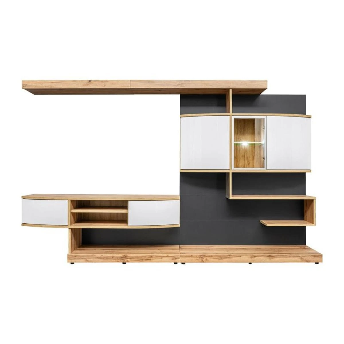 Ensemble Meuble TV Palermo 300cm Naturel & Anthracite – Image 3