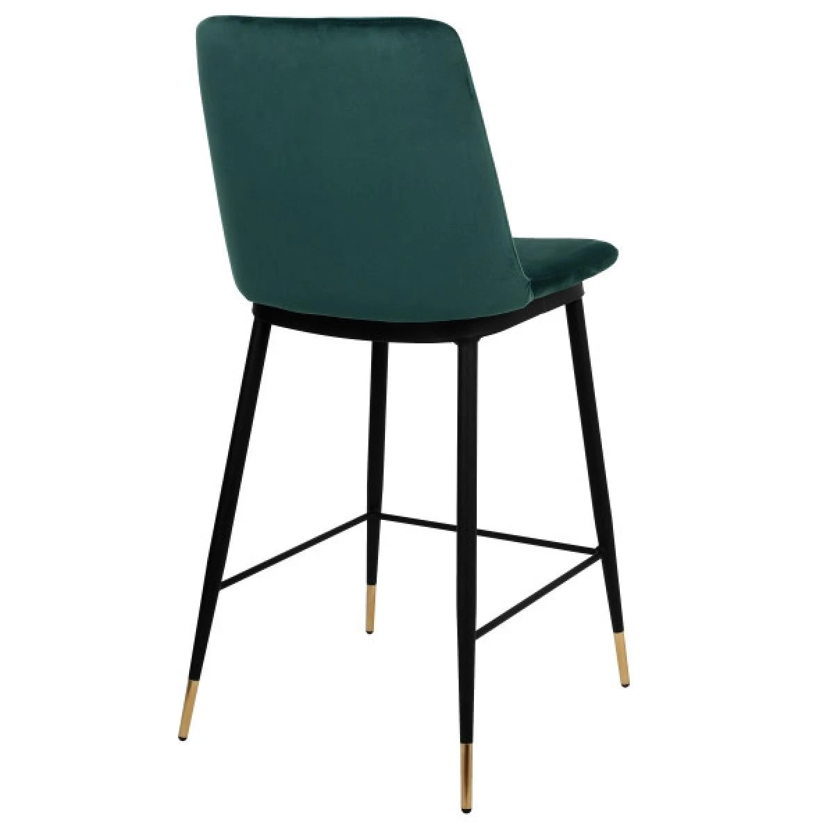 ENZO - Chaise De Bar En Velours Sauge, Métal Noir Et Doré, (x2) – Image 2