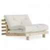Fauteuil Convertible Futon ROOTS Pin Naturel Coloris Naturel Couchage ...