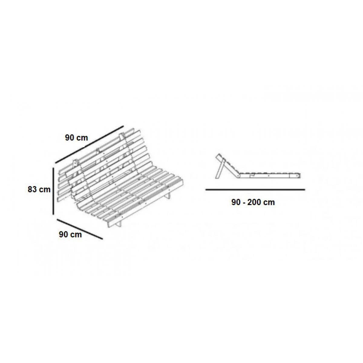 Fauteuil Convertible Futon ROOTS Pin Naturel Coloris Naturel Couchage ... – Image 4