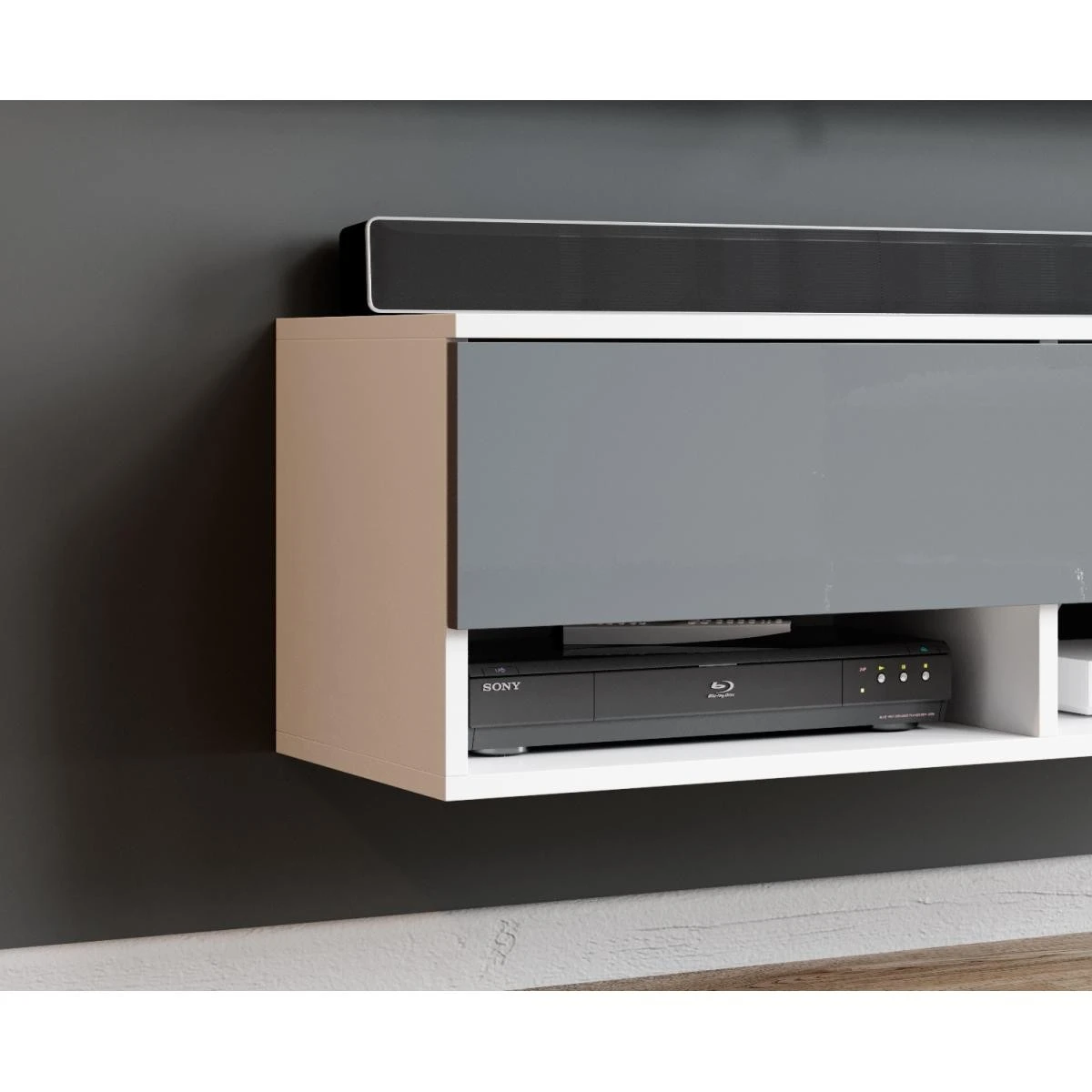 Furnix Meuble Tv / Meuble Tv Suspendu ALYX 100 X 32 X 34 Cm Style Indu... – Image 3