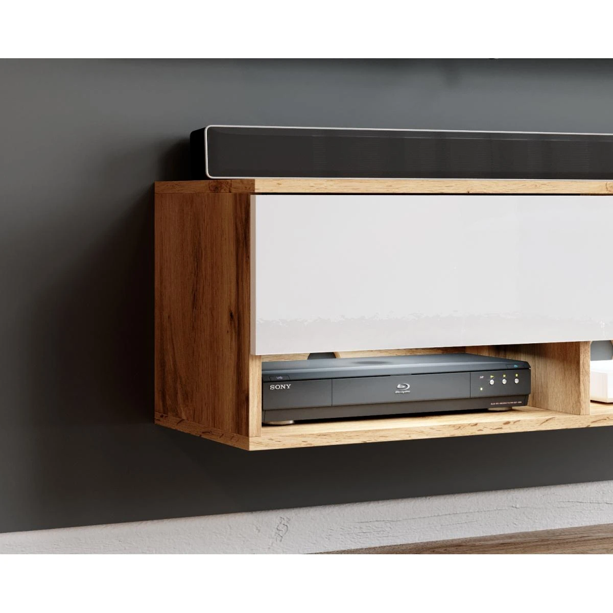 Furnix Meuble Tv/ Meuble Tv Suspendu ALYX 100 X 32 X 34 Cm Style Indus... – Image 3