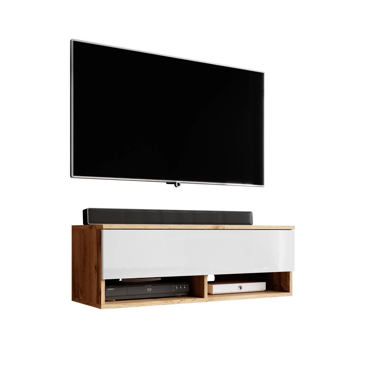 Furnix Meuble Tv/ Meuble Tv Suspendu ALYX 100 X 32 X 34 Cm Style Indus... – Image 4