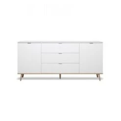 Buffet Au Design Scandinave Pour Salon Avec 2 Portes Et 3 Tiroirs Vide
