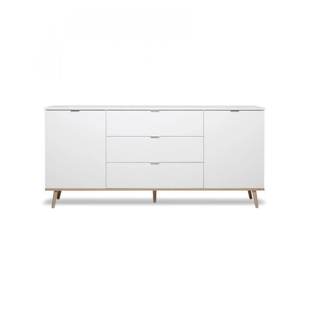 Buffet Au Design Scandinave Pour Salon Avec 2 Portes Et 3 Tiroirs Vide