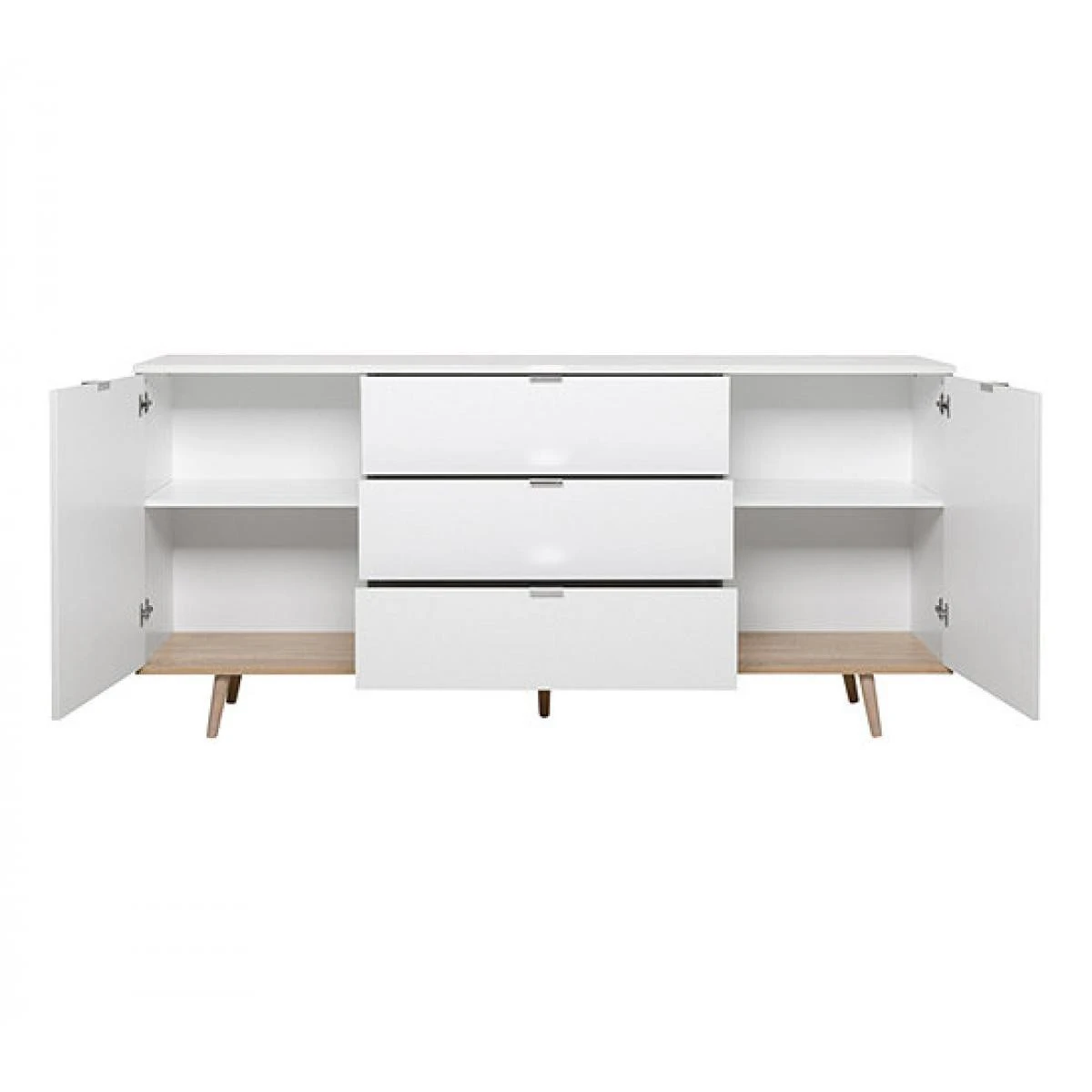 Buffet Au Design Scandinave Pour Salon Avec 2 Portes Et 3 Tiroirs Vide – Image 5