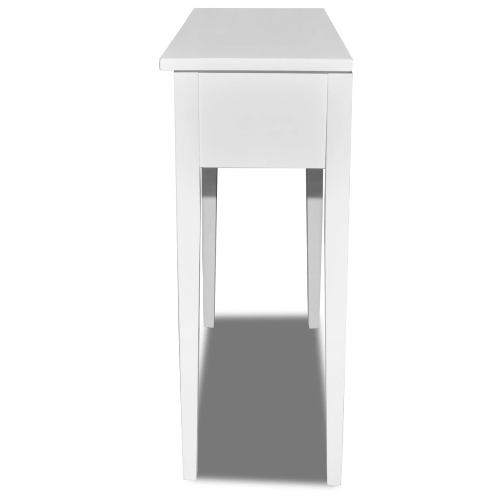 VidaXL Table De Console Et Coiffeuse Avec 2 Tiroirs Blanc – Image 5