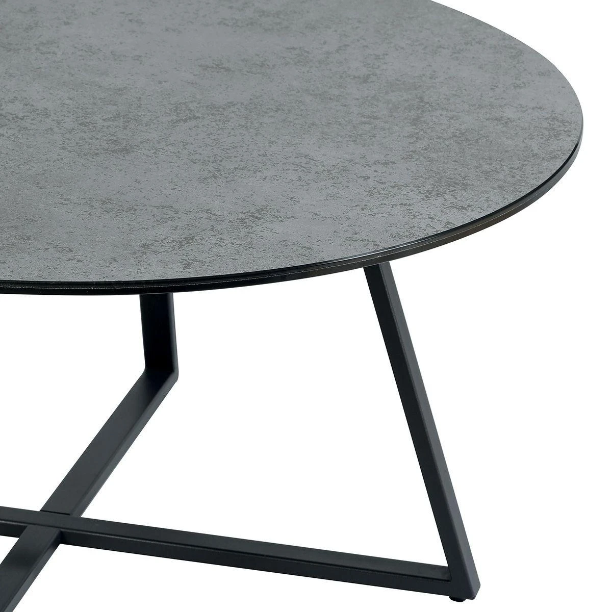 KERIA - Table Basse Ronde Aspect CĂ©ramique Grise â Image 3